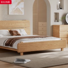 【特价产品】千匠一品 北欧风格 主材白蜡木实木+实木床板 时尚大气床B3150  B3139-L