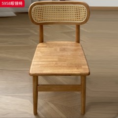 【特价产品】千匠一品 北欧风格 主材橡胶木+辅材实木多层板+编藤 时尚大气餐桌5951  餐椅5958-L