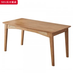 【特价产品】千匠一品 北欧风格 主材橡胶木+辅材实木多层板+编藤 时尚大气餐桌5951  餐椅5958-L