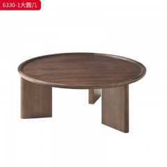 【特价产品】千匠一品 中式风格 主材南美胡桃木实木+大理石 时尚优雅大圆几6330-1  小圆几6330-2  小方几6339  圆筒边几6350-J
