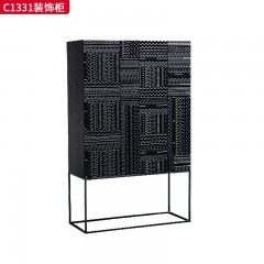 【特价产品】千匠一品 美式风格 门板为进口FAS级白蜡木+其它为实木多层板白蜡木皮 时尚大气装饰柜C1331-J