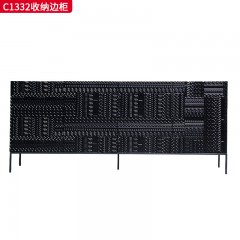 【特价产品】千匠一品 美式风格 门板为进口FAS级白蜡木+其它为实木多层板白蜡木皮 时尚大气收纳边柜C1332-J