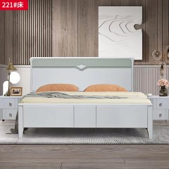 【特价产品】千匠一品 现代风格 橡木框架+坂木结合+桉木芯床边+月牙结构+七根松木床子 时尚简约床221 228 229-L