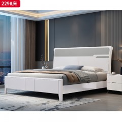 【特价产品】千匠一品 现代风格 橡木框架+坂木结合+桉木芯床边+月牙结构+七根松木床子 时尚简约床221 228 229-L