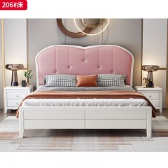 【特价产品】千匠一品 现代风格 科技布+高回弹海绵+橡木框架+坂木结合+桉木芯床边+月牙结构+七根松木床子 时尚简约床602 -1 606 206-L