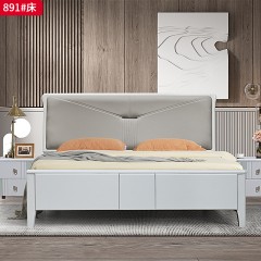 【特价产品】千匠一品 现代风格 猫抓布+高密度海绵+橡木框架+板木结合+桉木芯床边+月牙结构+气根送床子 时尚简约床891 895 896 899-J