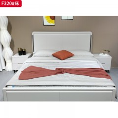 【特价产品】千匠一品 现代风格 橡木框架+板木结合+桉木芯床边+月牙结构+七根松木床子 时尚简约床F335 F320 F328-J