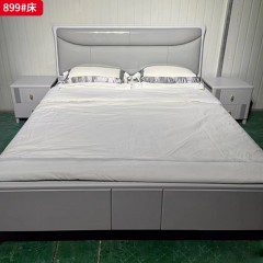 【特价产品】千匠一品 现代风格 猫抓布+高密度海绵+橡木框架+板木结合+桉木芯床边+月牙结构+气根送床子 时尚简约床891 895 896 899-J