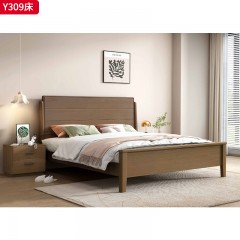 【特价产品】千匠一品 北欧风格 南洋白橡+3*17实木月牙床母+2*15*11条芬兰松静音床板 时尚简约床Y309 Y311-J