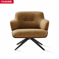 千匠一品 现代风格 优质棉麻+高密度海绵+內弯板+五金脚架 时尚大气休闲椅780-J