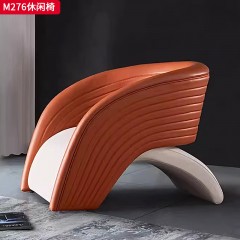 千匠一品 现代风格 优质西皮+高密度啊海绵+实木弯板 时尚大气休闲椅M276-J