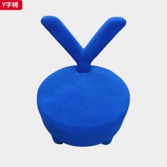千匠一品 现代风格 羊羔毛面料+高回弹海绵+实木框架 时尚大气Y字椅-J