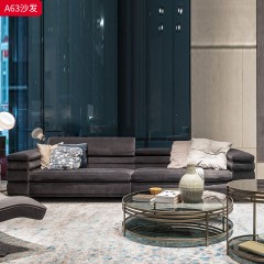 千匠一品 现代风格 布艺+实木框架+高密度回弹海绵+五金脚 时尚大气沙发A63-J