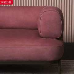 千匠一品 现代风格 优质皮 布艺面料+实木框架+高密度回弹海绵海绵+五金脚架 时尚大气沙发W93-J