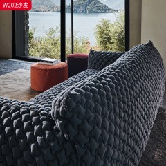 千匠一品 现代风格 实木框架+高回弹海绵+优质3D针织布料 时尚大气沙发W202-J