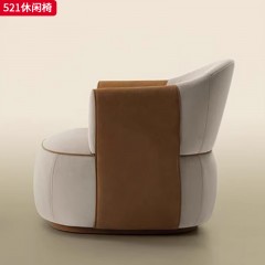 千匠一品 现代风格 绒布面料+高密度海绵+实木框架 时尚大气休闲椅521-J