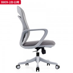 千匠一品 办公风格 灰色舒适扶手+一体成型定型海绵座包+2.5mm厚度原位锁定蝴蝶底盘+三级SGS认证气杆+330mm白色八爪脚 时尚大气办公椅B809-2-L