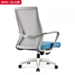 千匠一品 办公风格 白色PP固定腰靠+一体成型定型海绵座包+2.5mm厚度原位锁定蝴蝶底盘+三级SGS认证气杆+310mm白色锥形脚 时尚大气办公椅B856-1-L