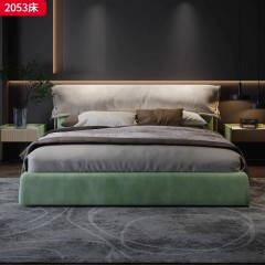 ●千匠一品 意式风格 优质柔软玛莎面料+优质羽绒填充+高密度海绵填充+松木内架+实木排骨条 时尚大气床2053-L