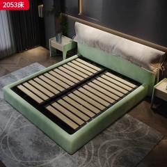 ●千匠一品 意式风格 优质柔软玛莎面料+优质羽绒填充+高密度海绵填充+松木内架+实木排骨条 时尚大气床2053-L