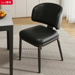 ●千匠一品 意式风格 猫抓皮+加粗碳素钢支架+高回弹海绵 时尚优雅餐椅cy-4-L