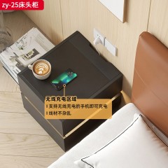 ●【精品】千匠一品 意式轻奢风格 实木多层板+水性漆 时尚优雅床头柜zy-25-L