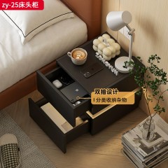 ●【精品】千匠一品 意式轻奢风格 实木多层板+水性漆 时尚优雅床头柜zy-25-L
