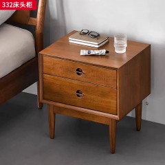 ●千匠一品 中式风格 多层板+黄杨木饰面+黄杨实木+五金 时尚优雅床头柜332-J
