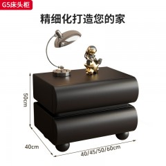 ●千匠一品 现代风格 猫抓皮+全实木松木 时尚简约床头柜G5-J