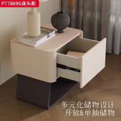 ●【精品】千匠一品 意式轻奢风格 中纤板+实木多层板 极简主义床头柜PT7869G-J