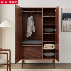 ●千匠一品 意式风格 黑胡桃木 极简主义衣柜MC692-J