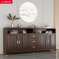●千匠一品 新中式风格 乌金木+实木多层板+黄铜 时尚大气餐边柜1016-L