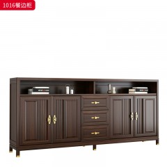 ●千匠一品 新中式风格 乌金木+实木多层板+黄铜 时尚大气餐边柜1016-L