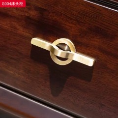 ●千匠一品 中式风格 乌金木+五金拉手+环保油漆+镍铜合金铜饰 时尚优雅床头柜G004-J