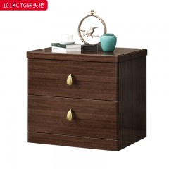 ●千匠一品 中式风格 乌金木+五金拉手+环保漆 时尚优雅床头柜101KCTG-J