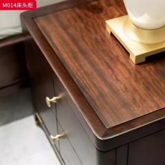 ●千匠一品 中式风格 乌金木+环保漆+铜饰五金 时尚优雅床头柜M014-J