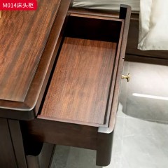 ●千匠一品 中式风格 乌金木+环保漆+铜饰五金 时尚优雅床头柜M014-J