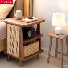 ●千匠一品 北欧风格 北美进口白蜡木+环保水性漆 时尚大气床头柜02-J
