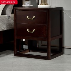 ●千匠一品 中式风格 金丝檀木+环保漆+铜艺拉手 时尚优雅床头柜1001-J