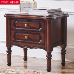 ●千匠一品 美式风格 进口橡胶木+辅材实木多层板 时尚古典床头柜YPS001-J