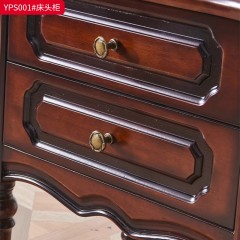 ●千匠一品 美式风格 进口橡胶木+辅材实木多层板 时尚古典床头柜YPS001-J
