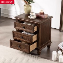 ●千匠一品 美式风格 进口白蜡木 时尚古典床头柜6601-J