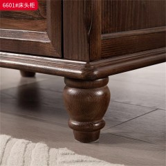 ●千匠一品 美式风格 进口白蜡木 时尚古典床头柜6601-J