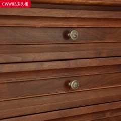 ●千匠一品 美式风格 北美黑胡桃木 时尚古典床头柜CWW03-J
