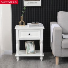 ●千匠一品 美式风格 实木框架+实木抽屉+环保水性漆 时尚古典床头柜545832-J