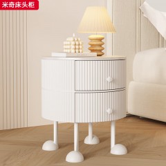 ●千匠一品 现代风格 金属铁艺脚+实木框架 时尚大气米奇床头柜-J