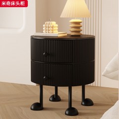 ●千匠一品 现代风格 金属铁艺脚+实木框架 时尚大气米奇床头柜-J