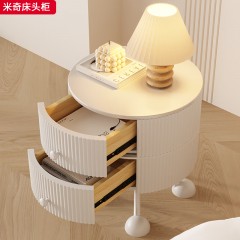 ●千匠一品 现代风格 金属铁艺脚+实木框架 时尚大气米奇床头柜-J