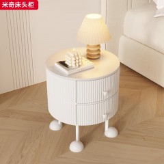 ●千匠一品 现代风格 金属铁艺脚+实木框架 时尚大气米奇床头柜-J