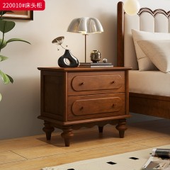 ●千匠一品 法式风格 实木多层板+实木抽屉+实木脚 经典优雅床头柜220010-J